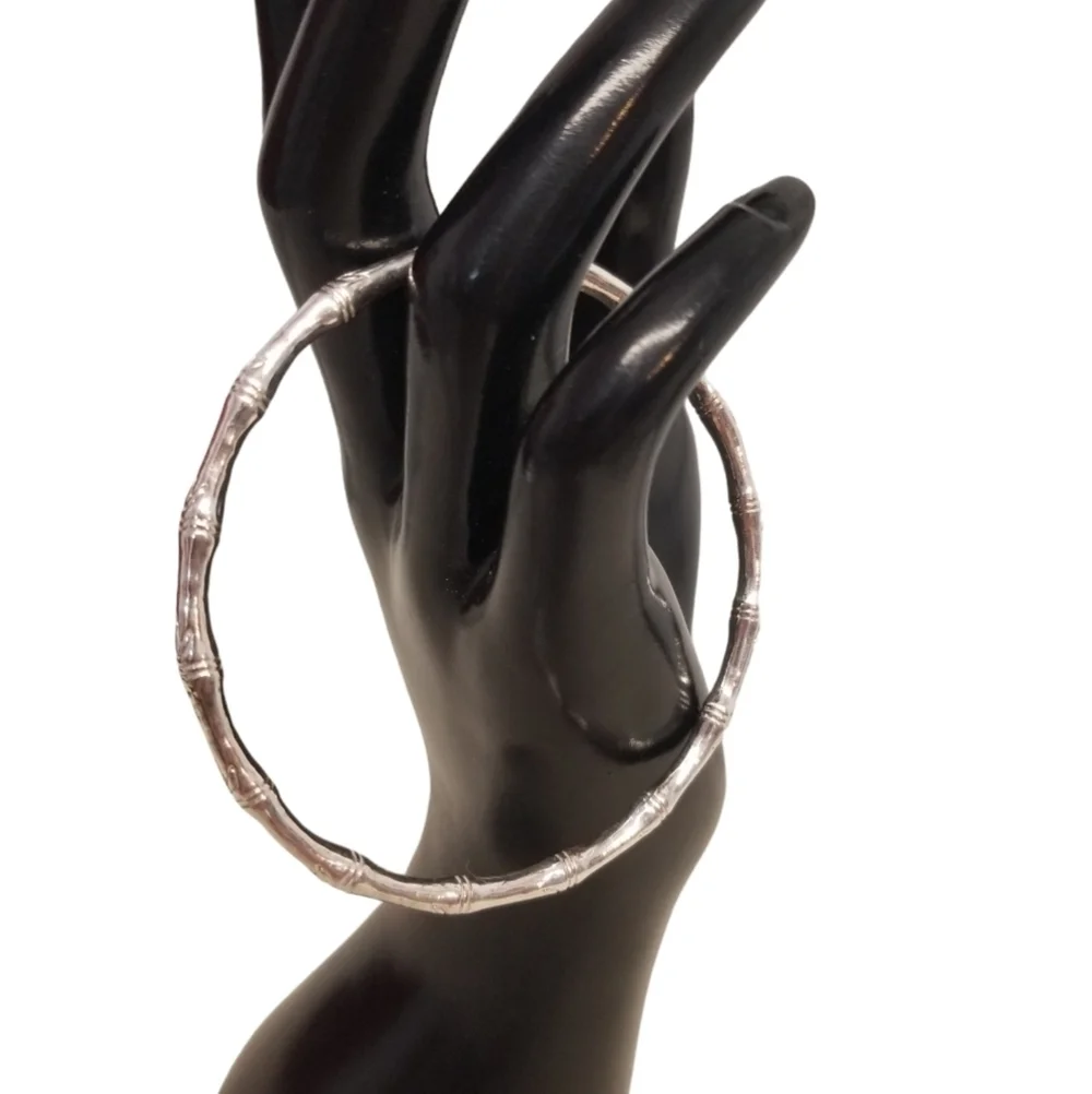 VINTAGE SILVEPLATED BAMBOO DESIGN BANGLE BRACELET